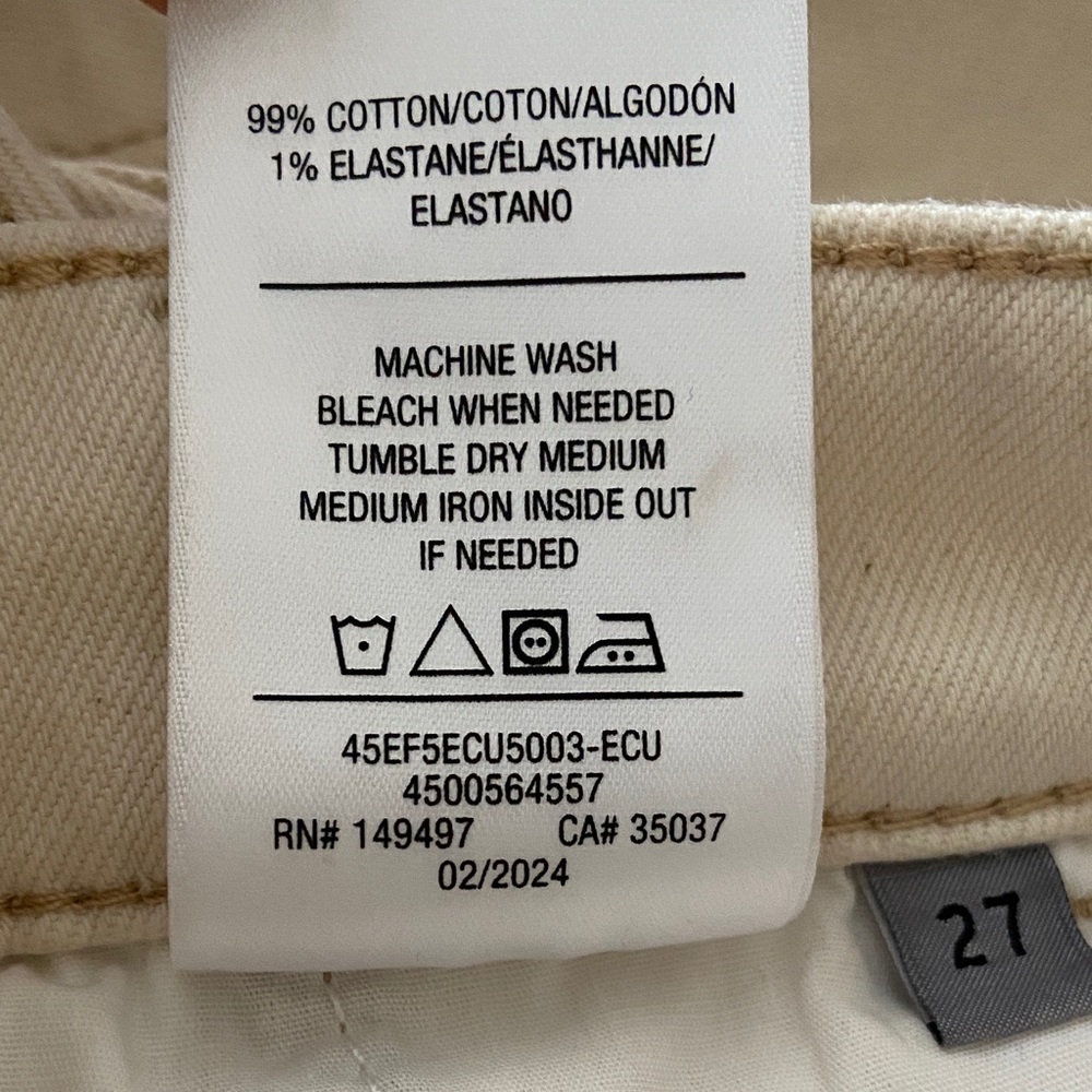 Joe’s Jeans Wide Leg Cargo Pants, in Ecru Size 27 - Picture 8 of 12